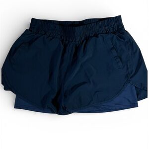 Women's Blooming Jelly Navy XL High-Waisted Shorts